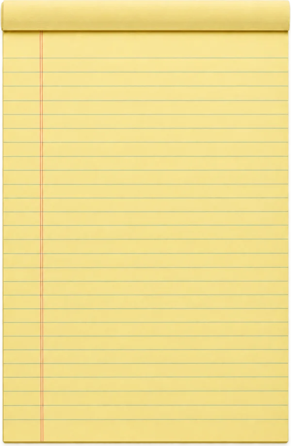 A yellow legal pad